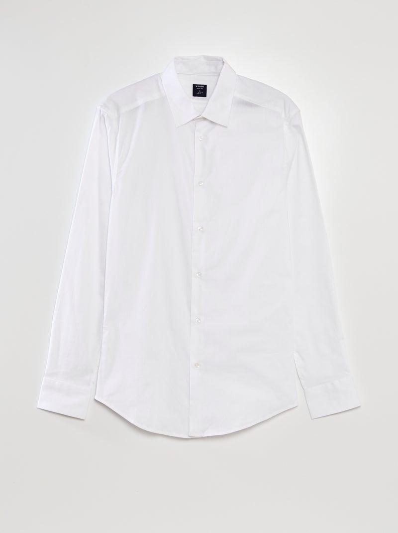 Chemise stretch slim fit blanc - Kiabi