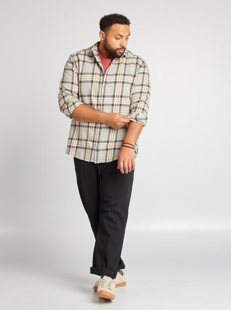 Chemise style bûcheron regular Gris - Kiabi
