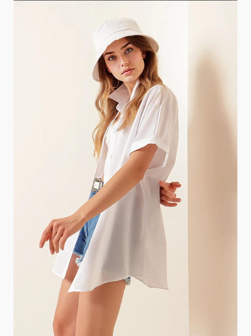 Chemise surdimensionnée à manches courtes bdart Blanc - Kiabi