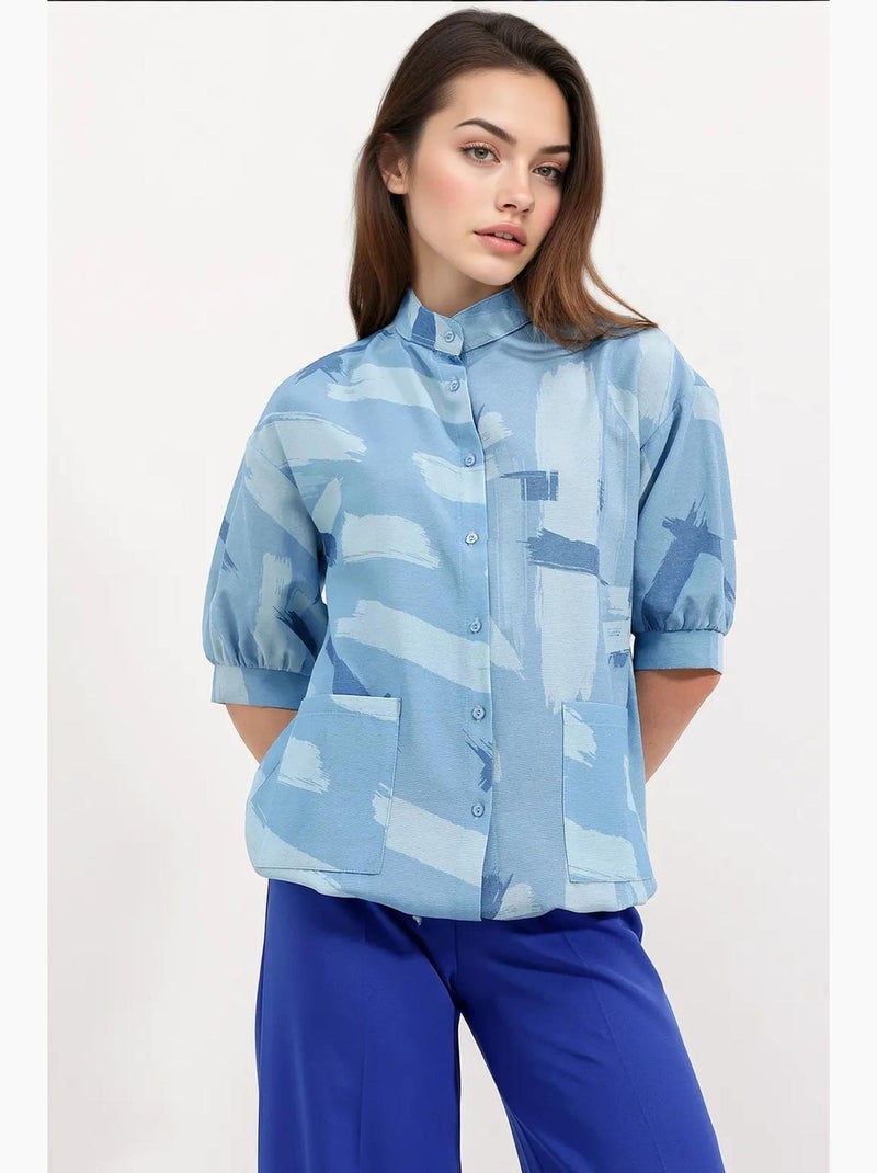 Chemise surdimensionnée à motifs bdart Bleu clair - Kiabi