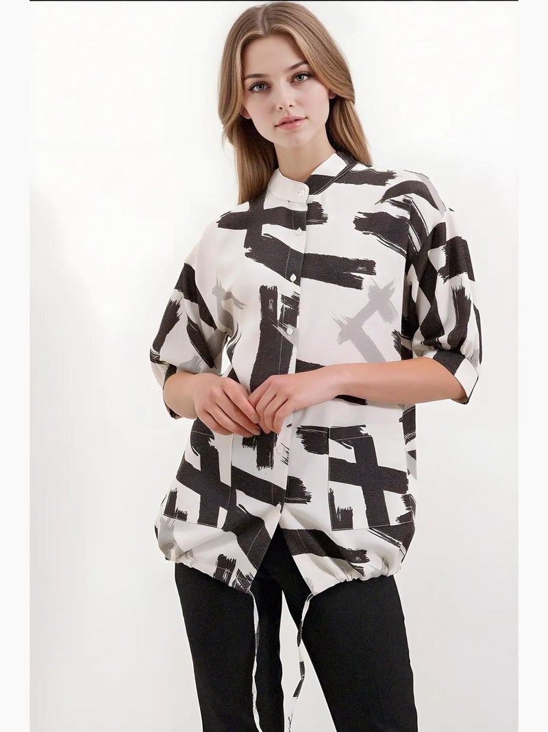 Chemise surdimensionnée à motifs bdart Noir - Kiabi