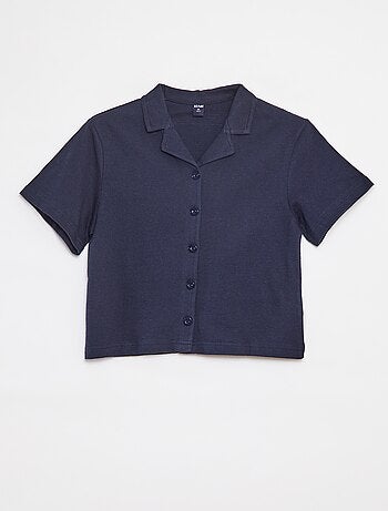 Chemise texturée à manches courtes