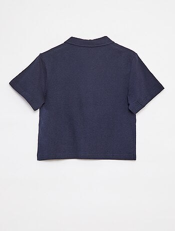 Chemise texturée à manches courtes