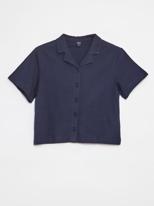 Chemise texturée à manches courtes - Kiabi