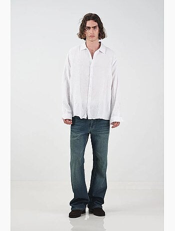 Chemise texturée à manches longues coupe décontractée giesto