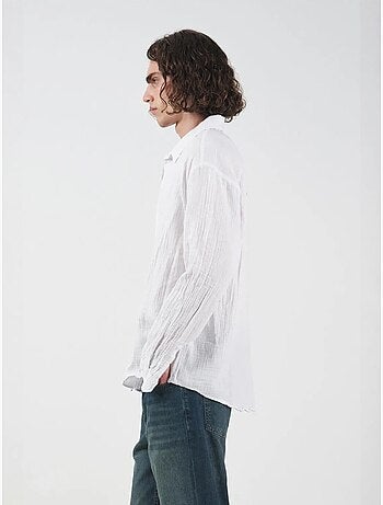 Chemise texturée à manches longues coupe décontractée giesto