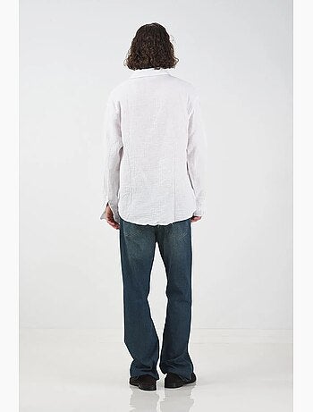 Chemise texturée à manches longues coupe décontractée giesto