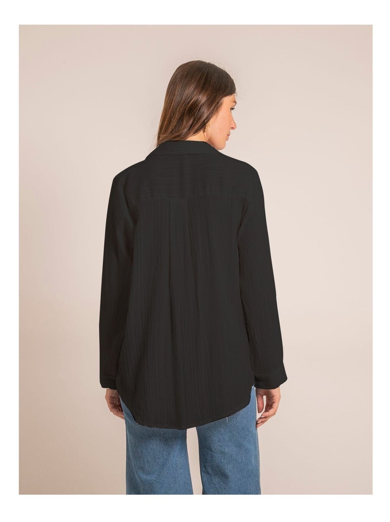 Chemise texturée obade Noir - Kiabi