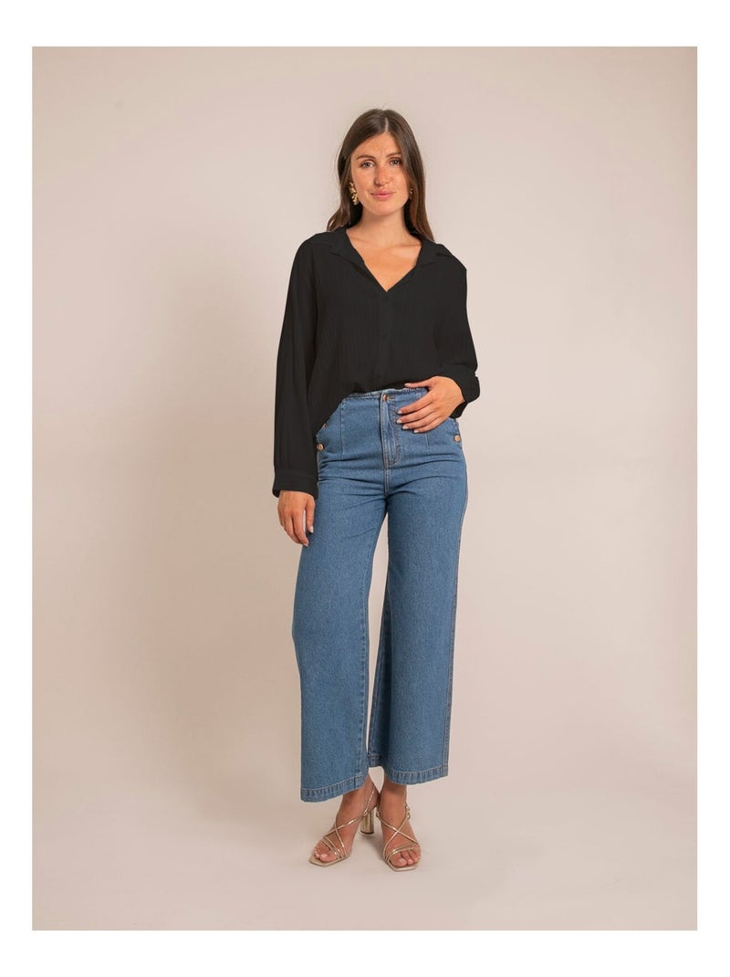 Chemise texturée obade Noir - Kiabi