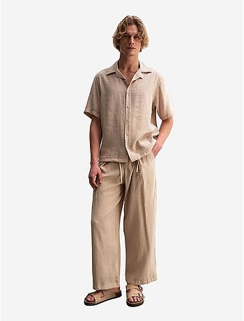 Chemise tissée à manches courtes coupe décontractée avec détail nouée giesto