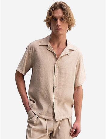 Chemise tissée à manches courtes coupe décontractée avec détail nouée giesto