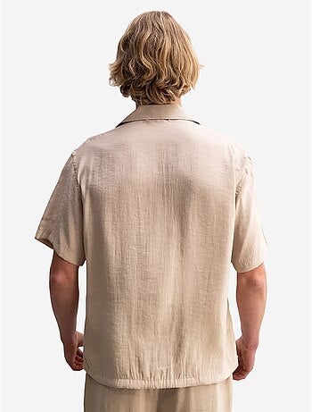 Chemise tissée à manches courtes coupe décontractée avec détail nouée giesto