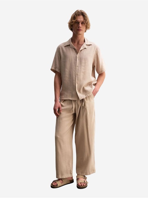 Chemise tissée à manches courtes coupe décontractée avec détail nouée giesto - Kiabi