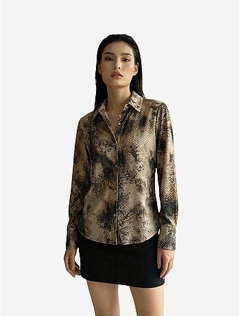 Chemise tissée en satin à imprimé serpent my fashion
