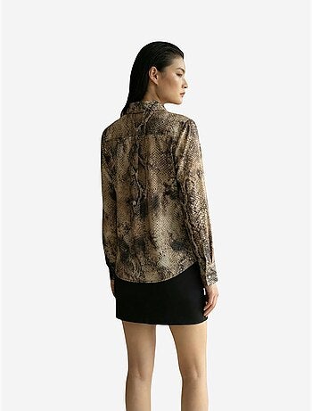 Chemise tissée en satin à imprimé serpent my fashion