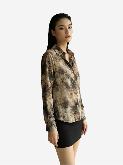 Chemise tissée en satin à imprimé serpent my fashion - Kiabi