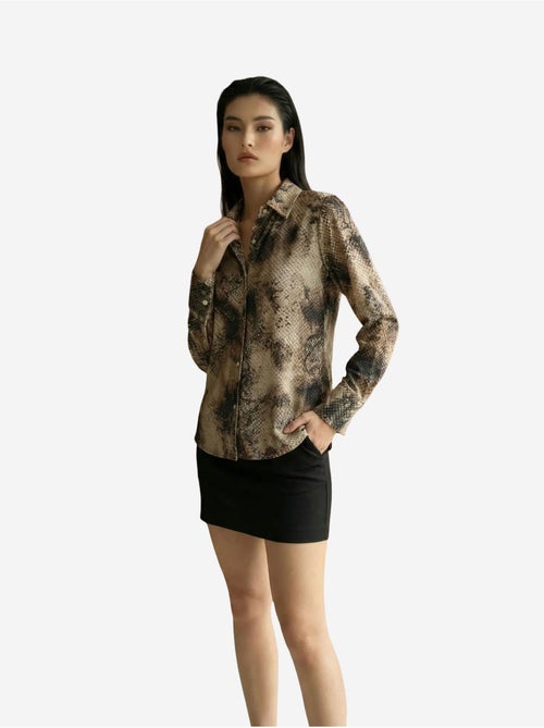 Chemise tissée en satin à imprimé serpent my fashion - Kiabi
