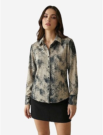 Chemise tissée en satin à imprimé serpent my fashion