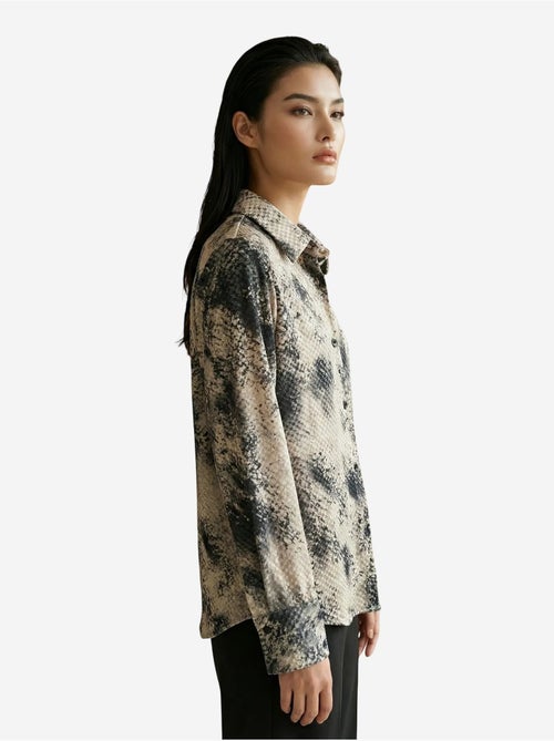 Chemise tissée en satin à imprimé serpent my fashion - Kiabi