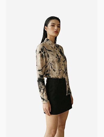 Chemise tissée en velours abstrait pour femme my fashion