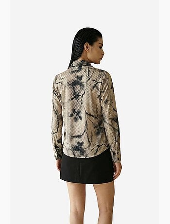 Chemise tissée en velours abstrait pour femme my fashion