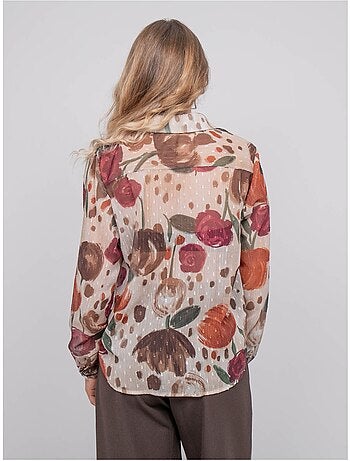 Chemise transparente motif floral oxelia
