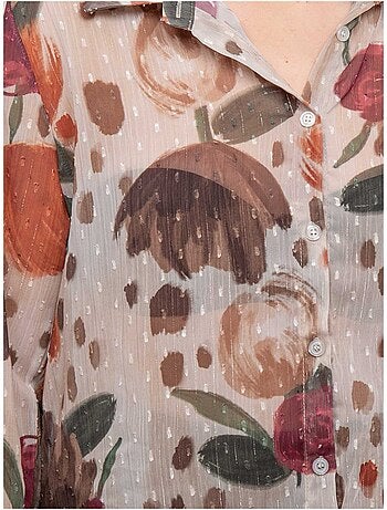 Chemise transparente motif floral oxelia