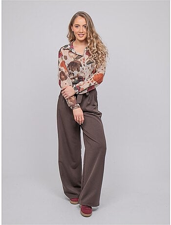 Chemise transparente motif floral oxelia