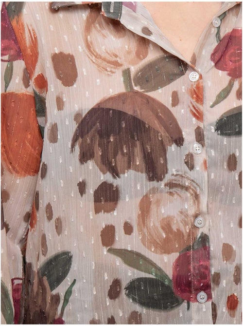 Chemise transparente motif floral oxelia - Kiabi