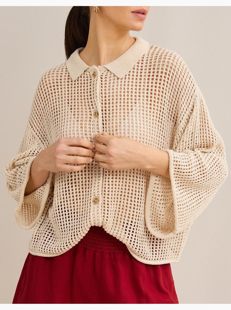 Chemise tricotée, mo fashion Beige - Kiabi