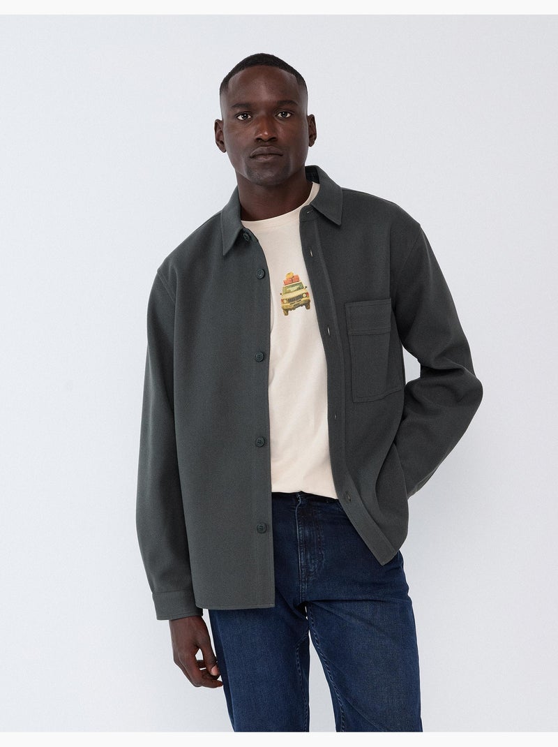 Chemise tricotée, mo fashion Vert - Kiabi