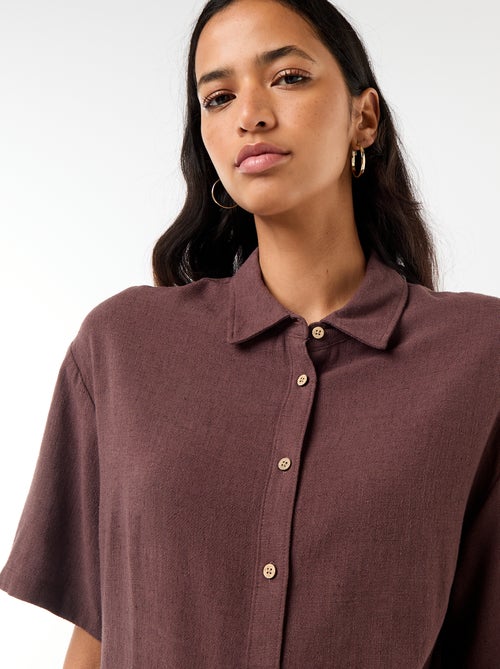 Chemise unie à manches courtes - Kiabi