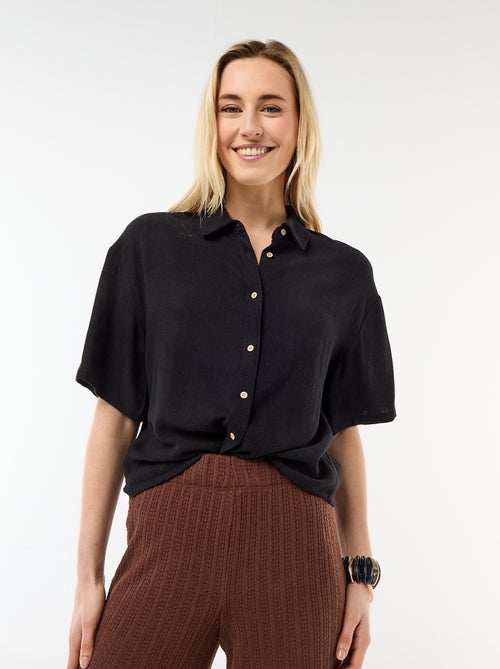 Chemise unie à manches courtes - Kiabi