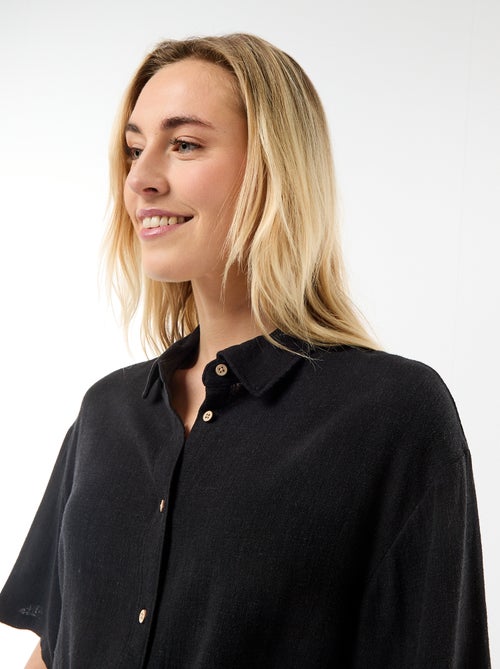 Chemise unie à manches courtes - Kiabi