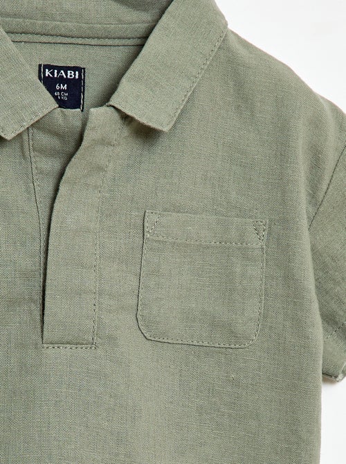 Chemise unie à manches courtes - Kiabi