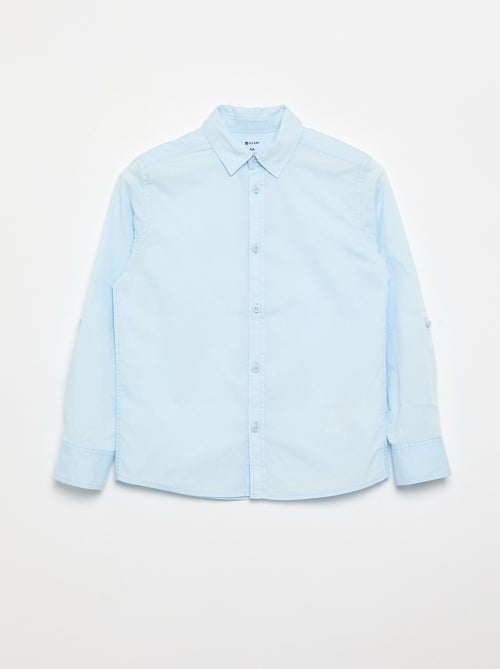 Chemise unie à manches longues - Kiabi