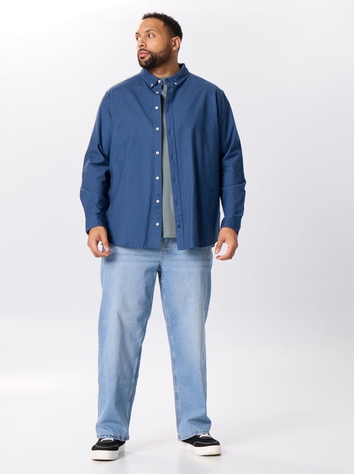 Chemise unie à manches longues - Kiabi