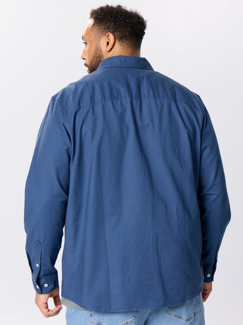 Chemise unie à manches longues - Kiabi