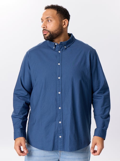 Chemise unie à manches longues - Kiabi