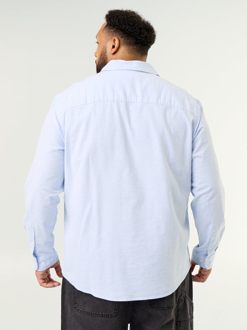 Chemise unie à manches longues - Kiabi