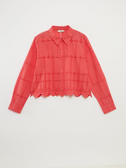 Chemise unie avec broderies anglaises 'JDY' - Kiabi