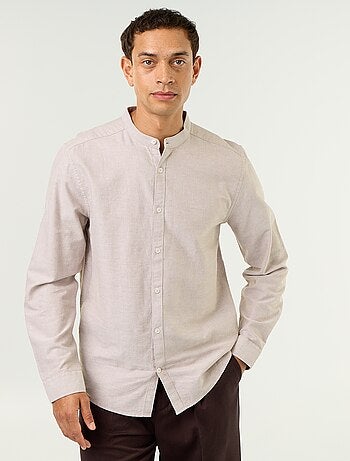 Chemise unie col mao