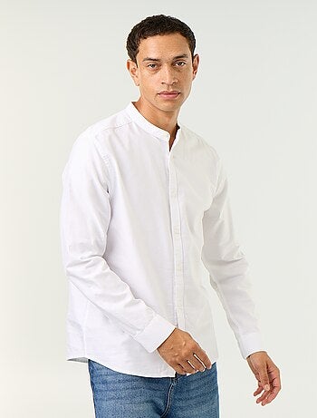 Chemise unie col mao