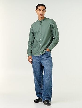 Chemise unie col mao