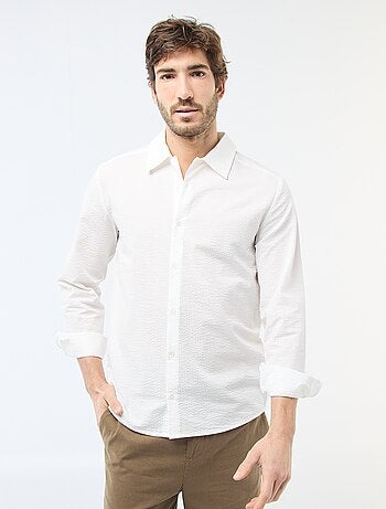 Chemise unie matière gaufrée