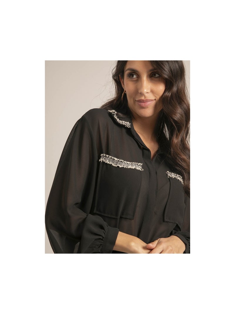Chemise voile OLLIE Noir - Kiabi
