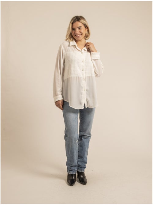 Chemise voile tweed orenza - Kiabi Chemise voile tweed orenza - Kiabi