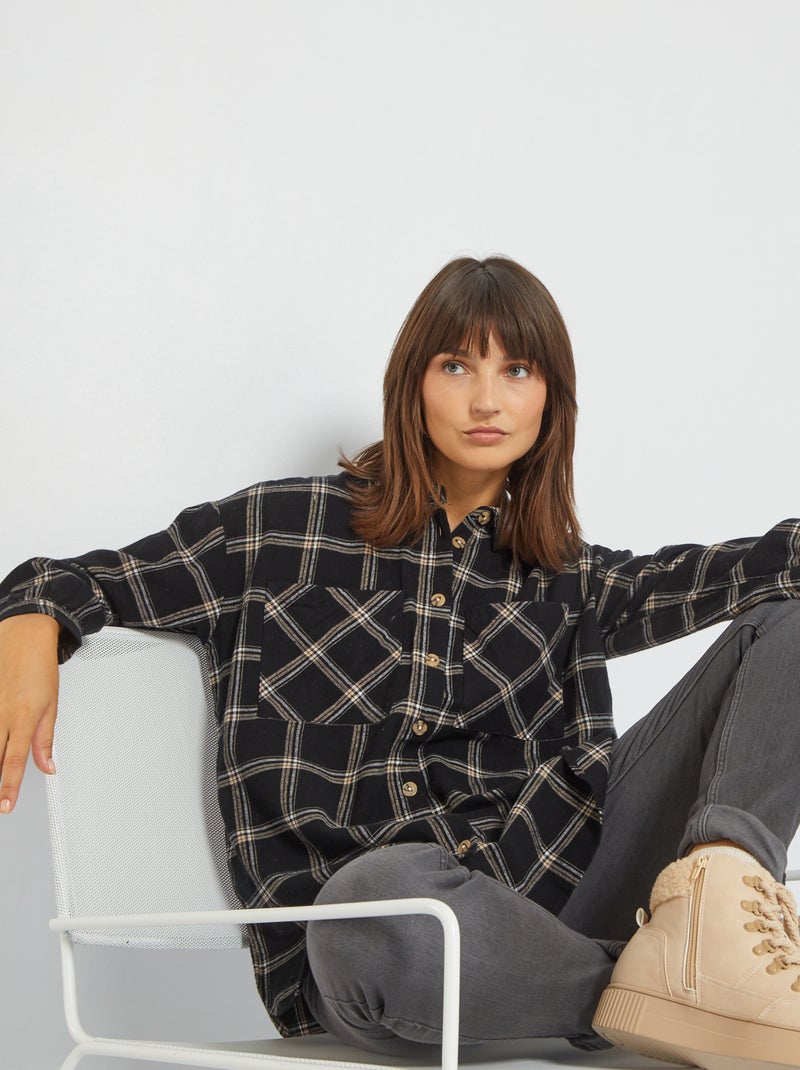 Chemise à Carreaux Violette New Look - Taille 10 - Occasion Très Bon état