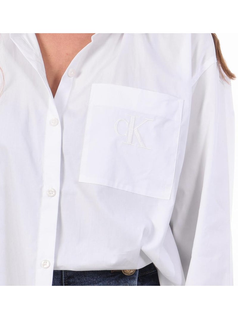 Chemises Femme Calvin Klein Jeans Blanc - Kiabi