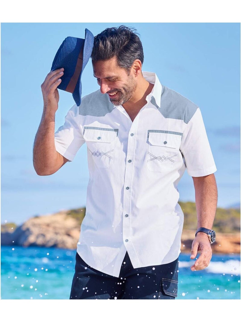 Chemisette country style - atlas for men Blanc - Kiabi